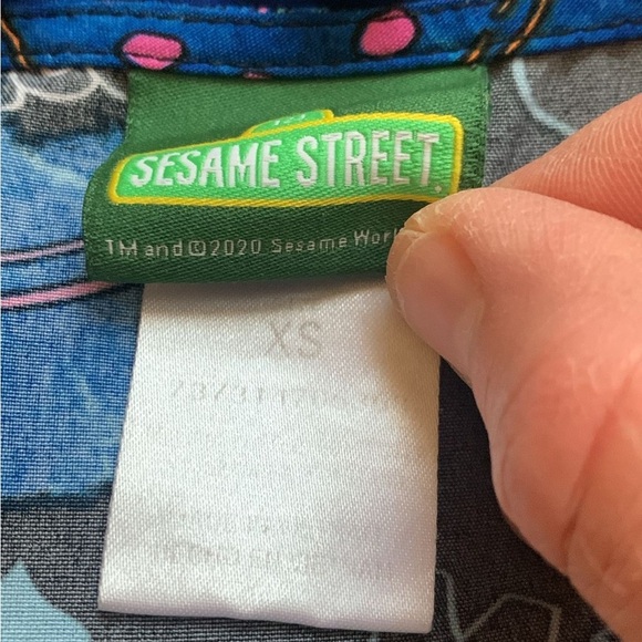 Sesame Street Blue and Green Apparel Tag - Picture 2 of 2